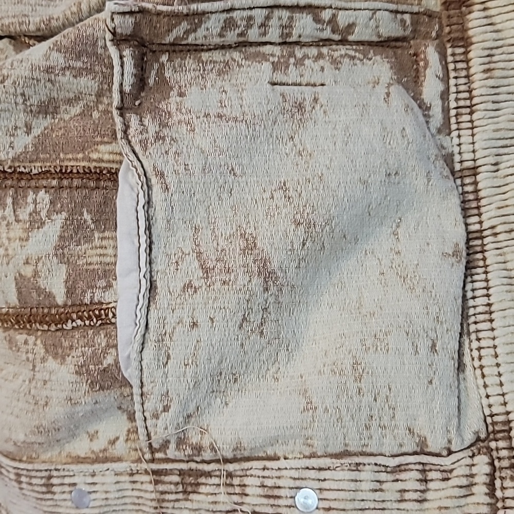 POL Acid Wash Corduroy Studded Jacket Tan Cream Frayed Boho Grunge HFJ11 Large - Picture 15 of 16